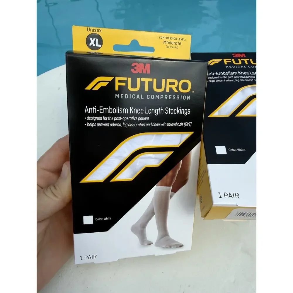 (4)Futuro Knee-Length Moderate Compression Stockings - 18-21 mmHg - XL